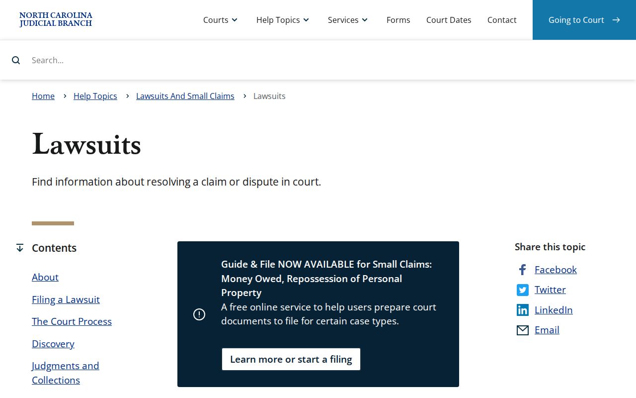 Greene County civil docket reference showing North Carolina civil case flow