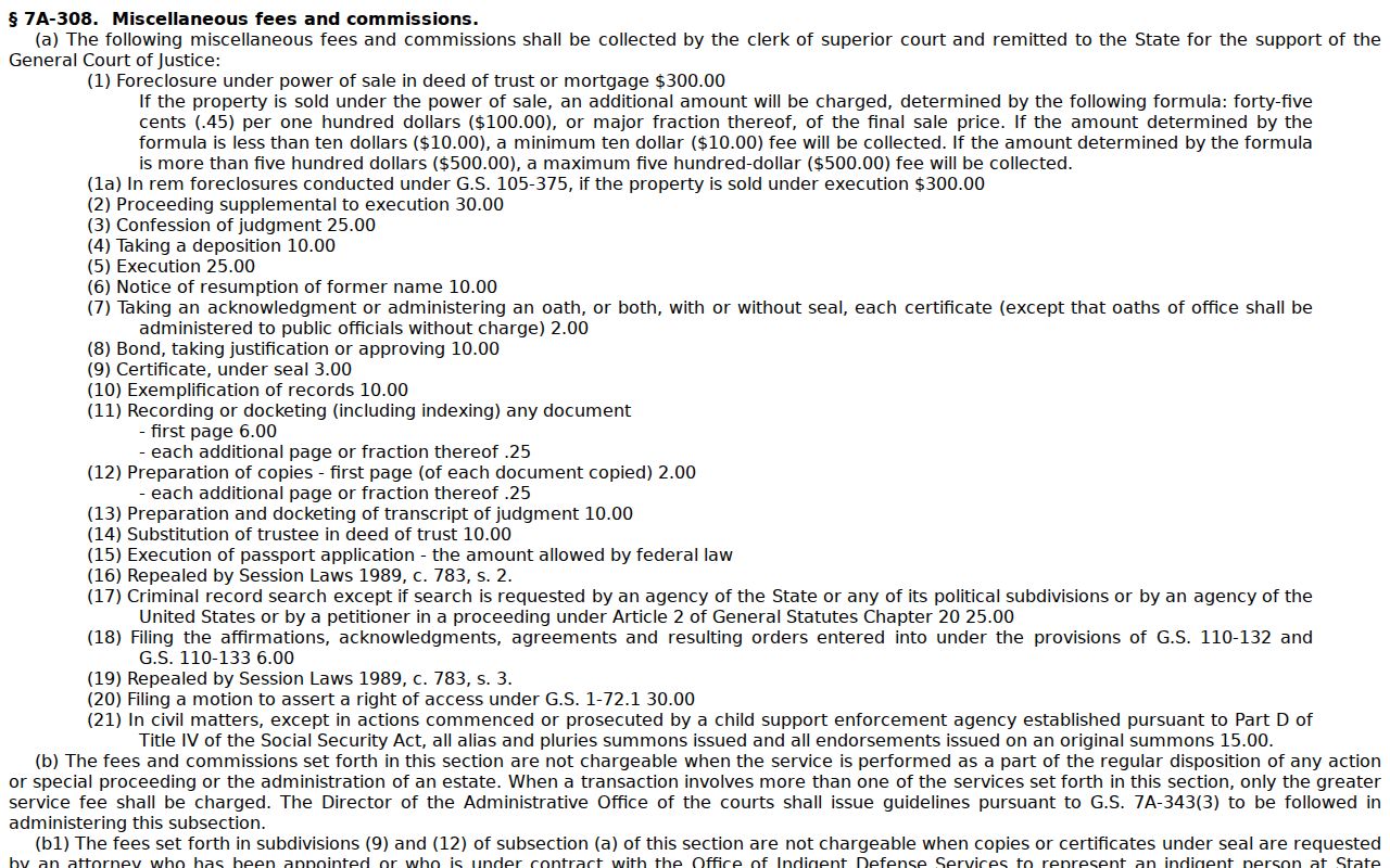 Greene County court records statutory copy and certification fees