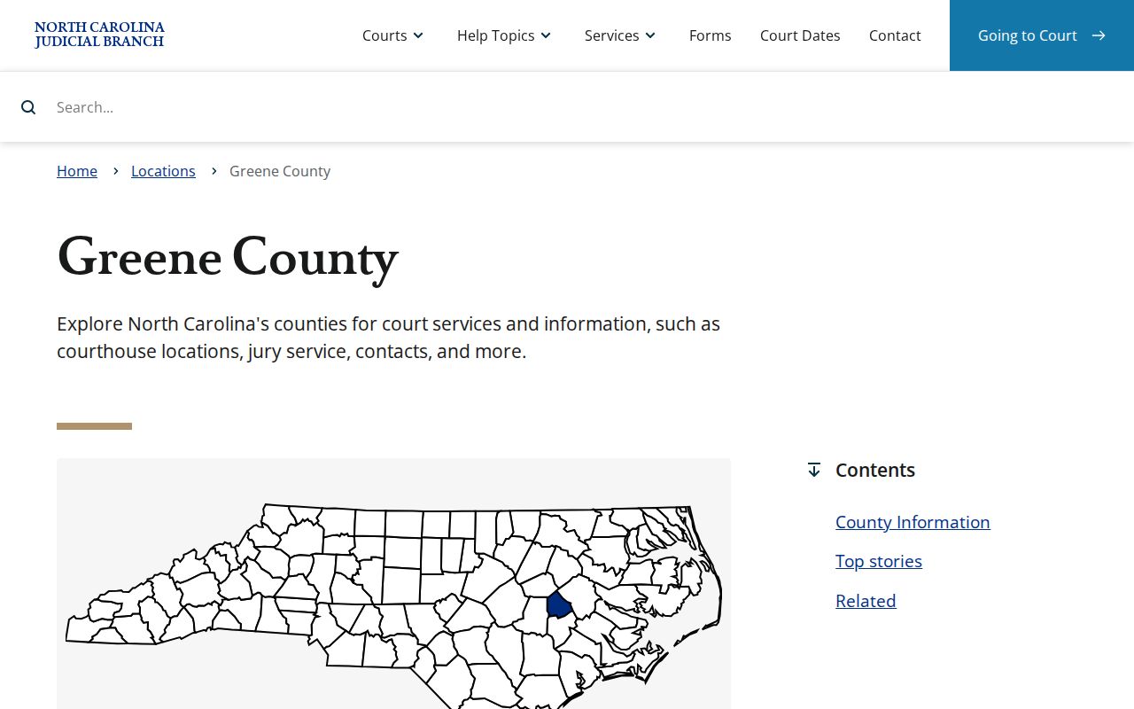 Greene County court docket county hub showing state court access