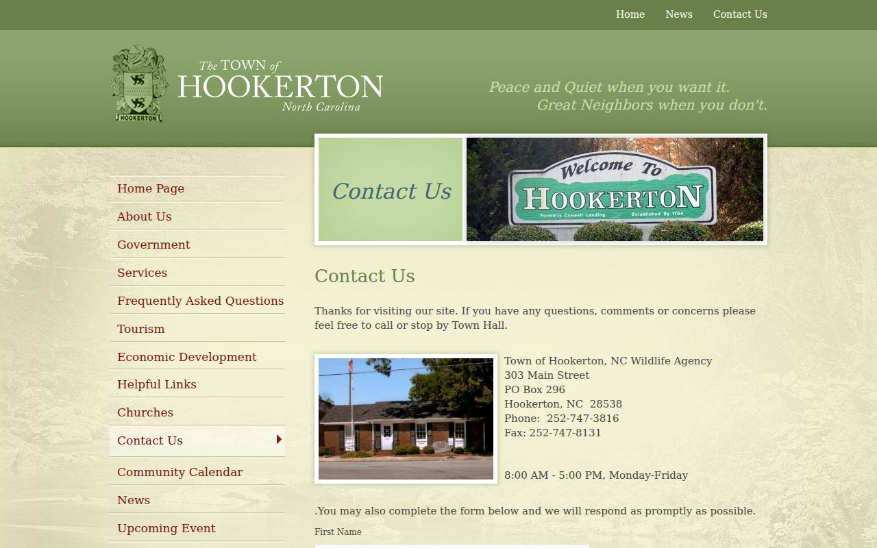 Greene County traffic court records Hookerton town office distinction
